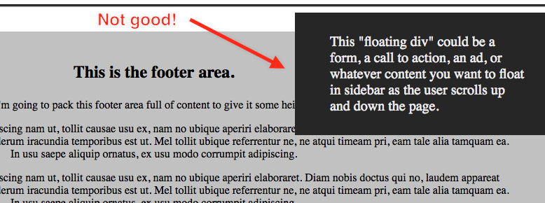 Not good - floating div
