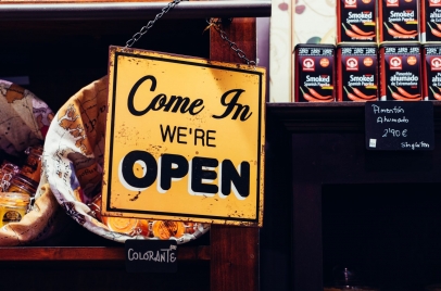 Small business open sign; Grand opening checklist