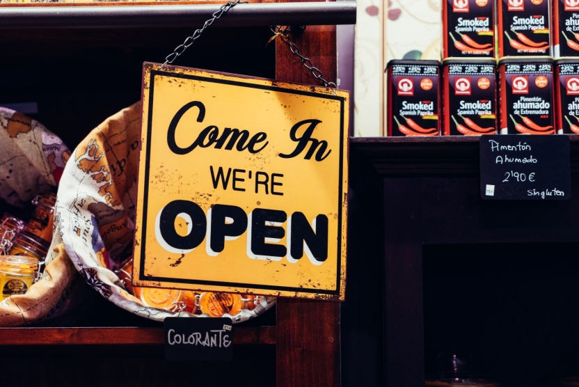 Small business open sign; Grand opening checklist