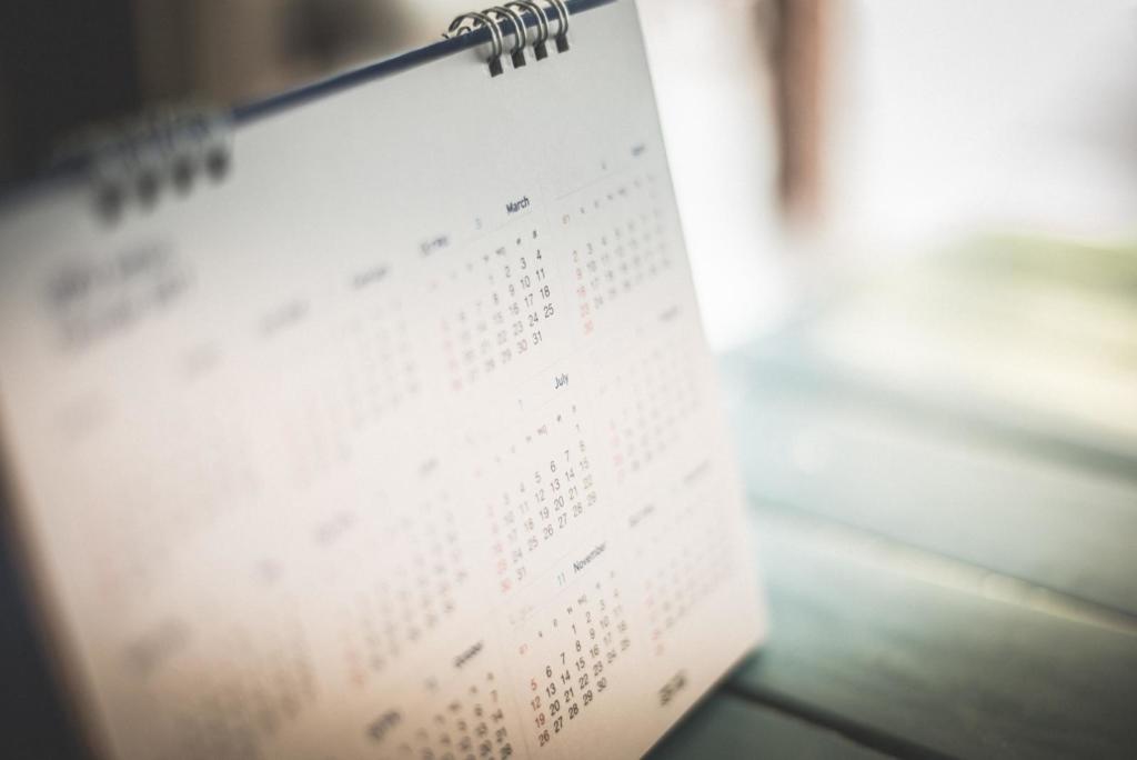 blurred out desk calendar