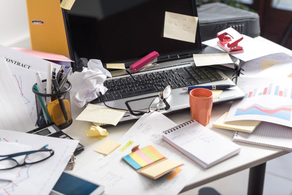 cluttered desk