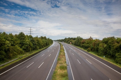 empty six-lane interstate