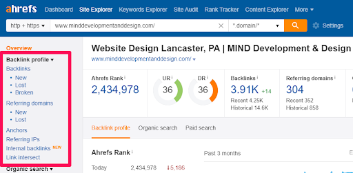 ahrefs home screen analysis