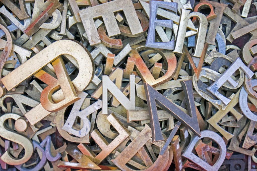 typography concept - pile of iron letters