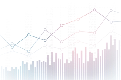 abstract chart showing line graphs increasing on white background